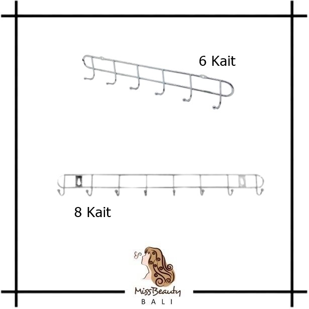 Gantungan Baju Hook Gantungan Baju Stainless Kapstok Dinding 8 Kait Gantungan Baju Pintu Kapstok Sta