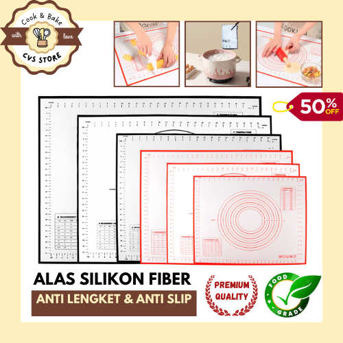 CVS Alas Adonan Silikon / Alas Ulen Kue / Silicone Mat / Alas Uleni / Alat Baking Dapur