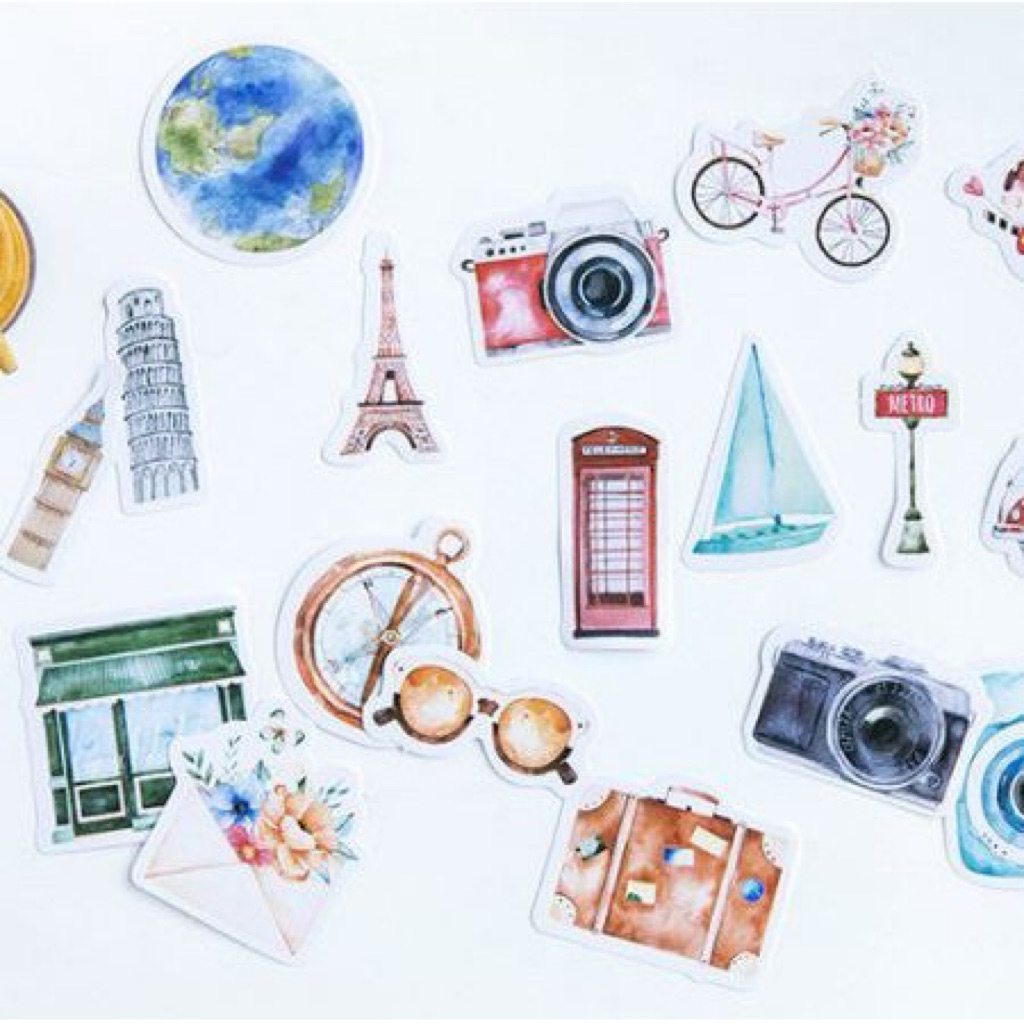 

45 Pcs TOUR BUS Deco Sticker Planner DIY Scrapbook Stiker Dekor Jurnal Kotak