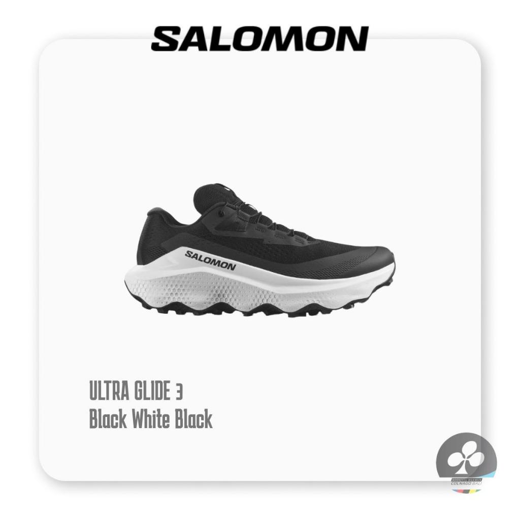 Sepatu SALOMON Ultra Glide 3 BLACK/WHITE/BLACK - Sepatu Lari Trail Outdoor Premium Original