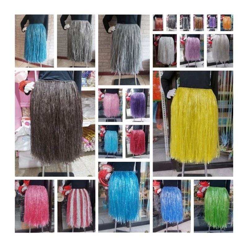 Rok rumbai tali rafia / Rok hula tali rafia HAND MADE 60 cm