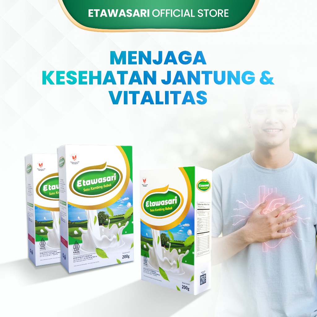

Etawasari Susu Menjaga Kesehatan Jantung dan Vitalitas - 200 Gram (3 box)