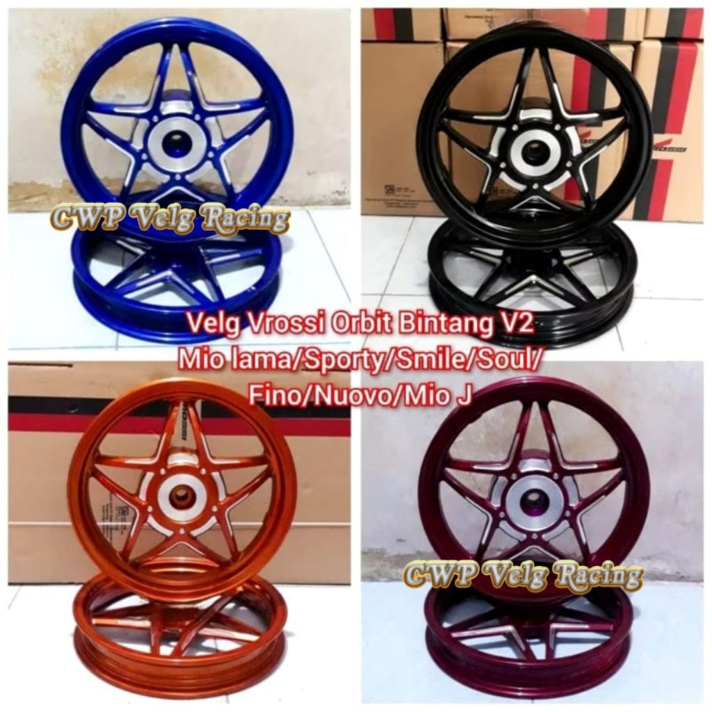 Velg V rossi Orbit Bintang Mio lama Sporty Smile Soul GT Fino Nuovo velk Vrossi ring 14 185/215x14