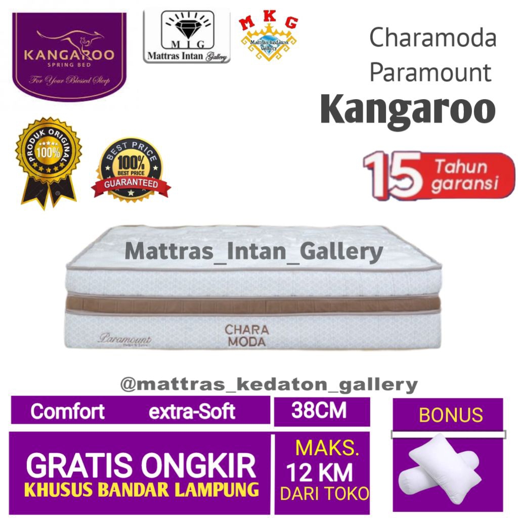 Springbed Charamoda Paramount  Pocket Latex T38cm - kasur spring bed kings land by Kangaroo spring b