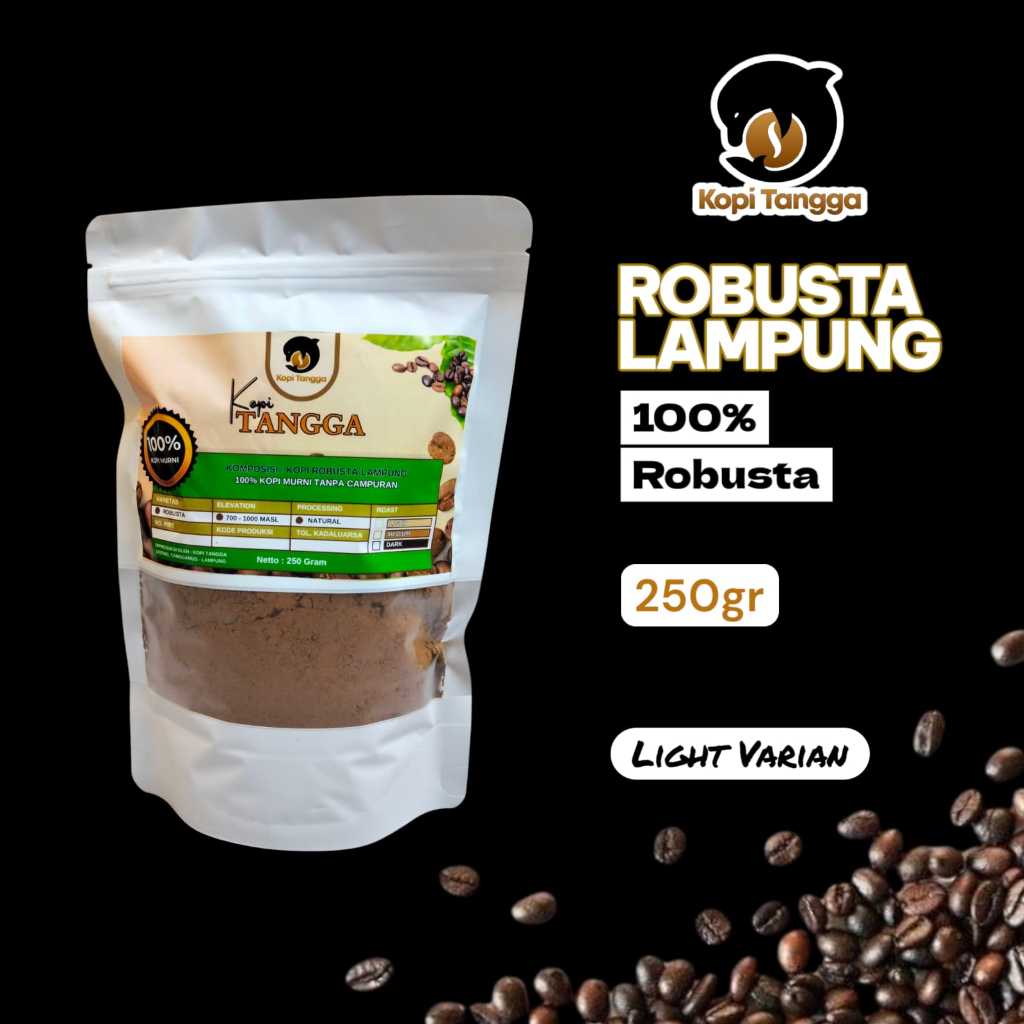 

Kopi Robusta Lampung Asli Premium 100% Tanpa Campuran - Kopi Tangga Varian Light 250 Gram