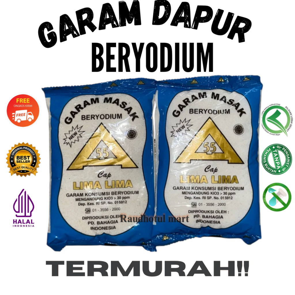 

Garam Dapur Halus Beryodium / Garam Masak Berkualitas / Garam Dapur Beryodium ±100gr TERMURAH!