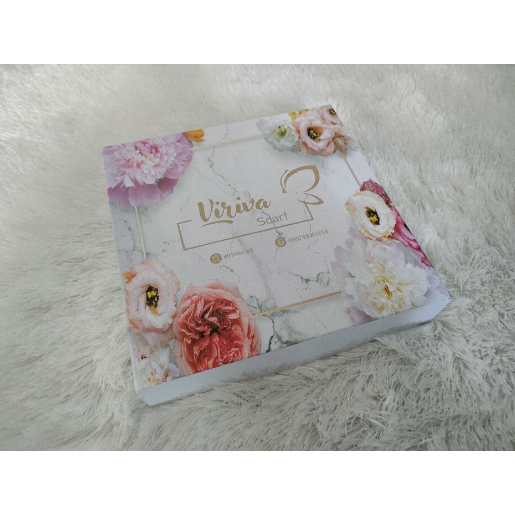 

custome box hijab 16x16x3cm kardus hijab box scarf murah box custom box scraves premium
