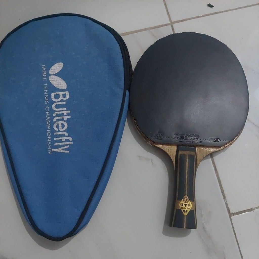 Blade ZangJike & Sepatu asics tokyo ( Zlc karet merah donic acuda S3 hitam desto F3)