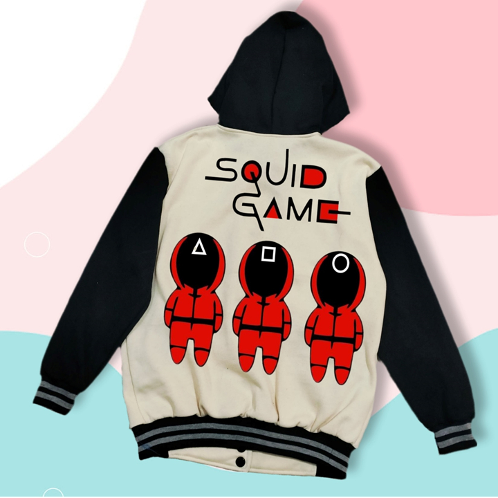 Squid Game Hoodie Varsity Anak Karakter Jacket Varsity Unisex Hoodie Game