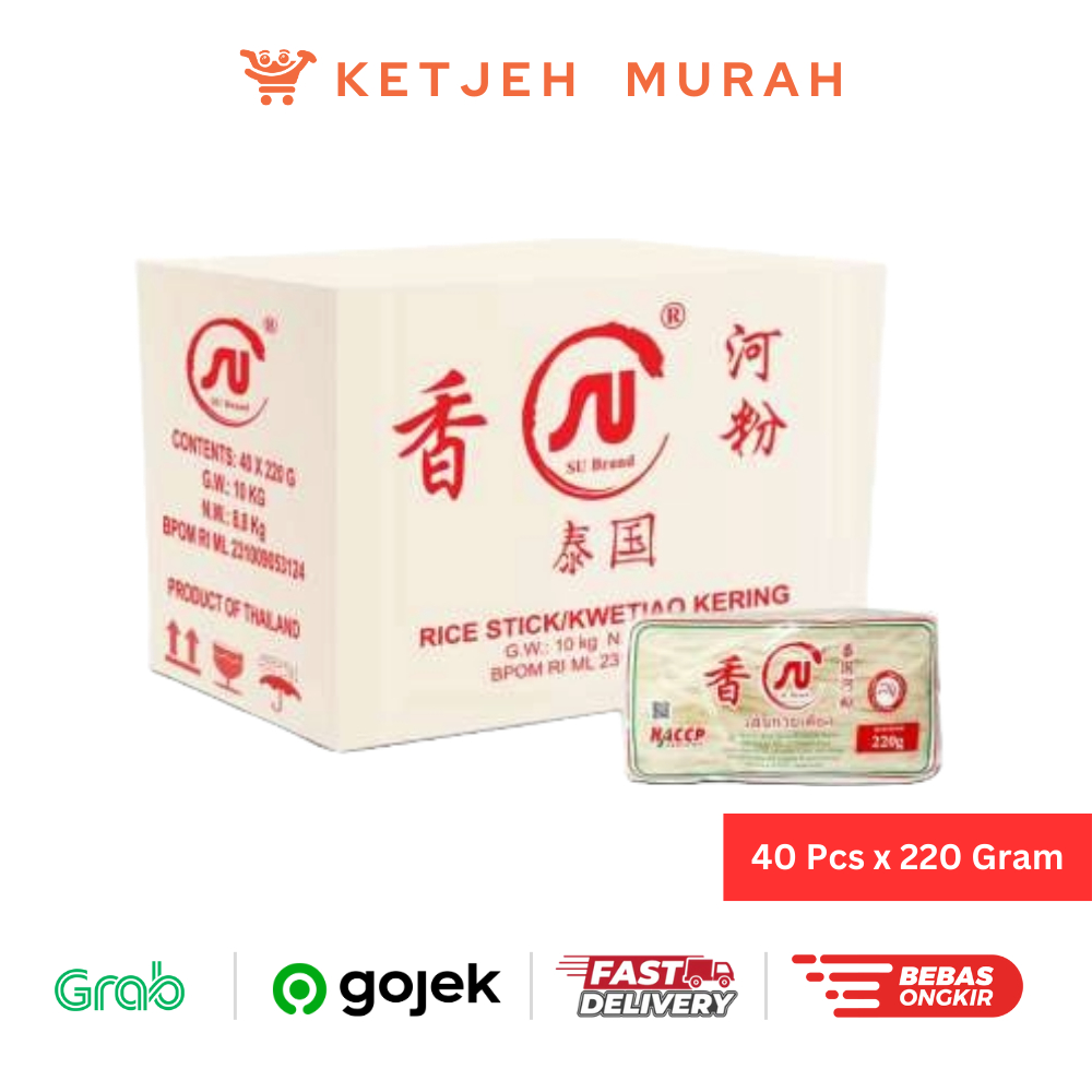 

Kwetiau Kering Ciam Brand SU 220 Gram 1 Dus isi 40 Pcs