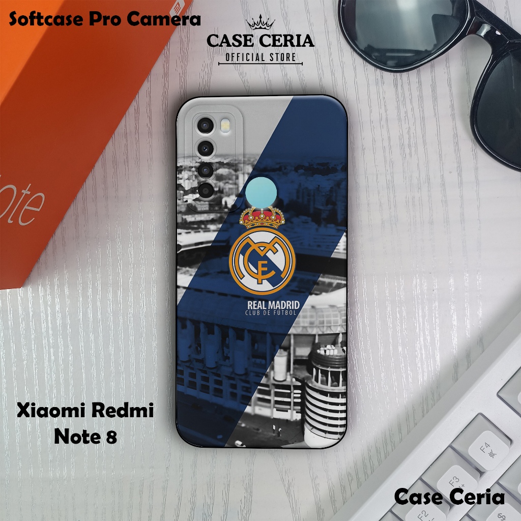Case For Xiaomi Redmi Note 8 – Casing HP Motif Club Bola – Softcase Pro Camera – Silikon Clear Case