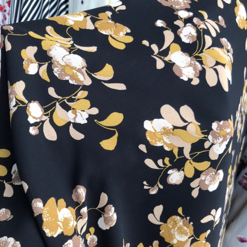 kain crepe Zara motif ~ kain Zara crepe motif bunga ~ kain crepe motif bunda