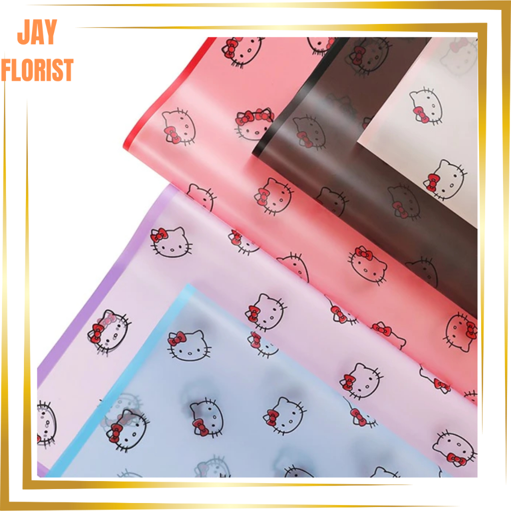 

KB81 Kertas Kado Motif HELLO KITTY Flower Wrapping Cellophane Ecer Kertas Buket Bunga Hand Bouquet