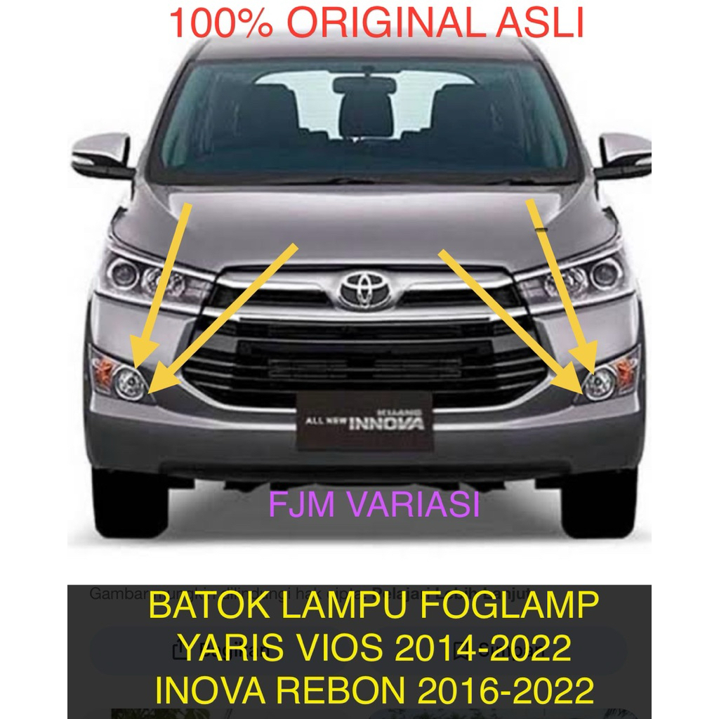BATOK FOGLAMP LAMPU KABUT LAMPU BEMPER BUMPER DEPAN TOYOTA INOVA INNOVA REBONS 2015 - 2022 YARIS TRD