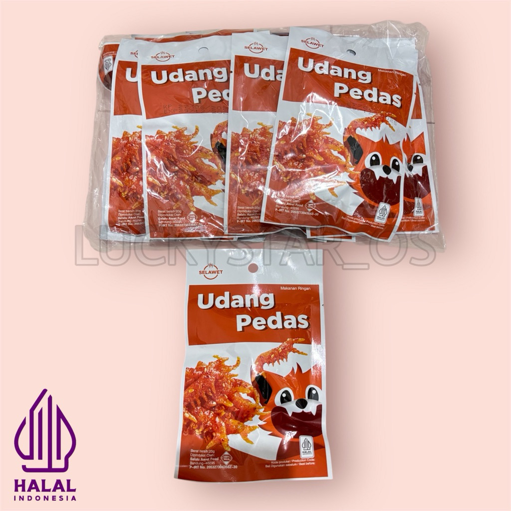 

SELAWET UDANG PEDAS SNACK PEDAS 1 PACK ISI 10