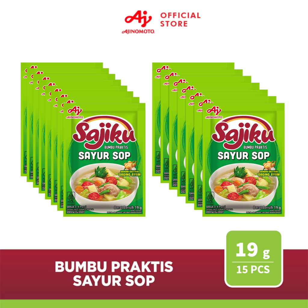 

Sajiku® Bumbu Praktis Sayur Sop 19gr (15 pcs)