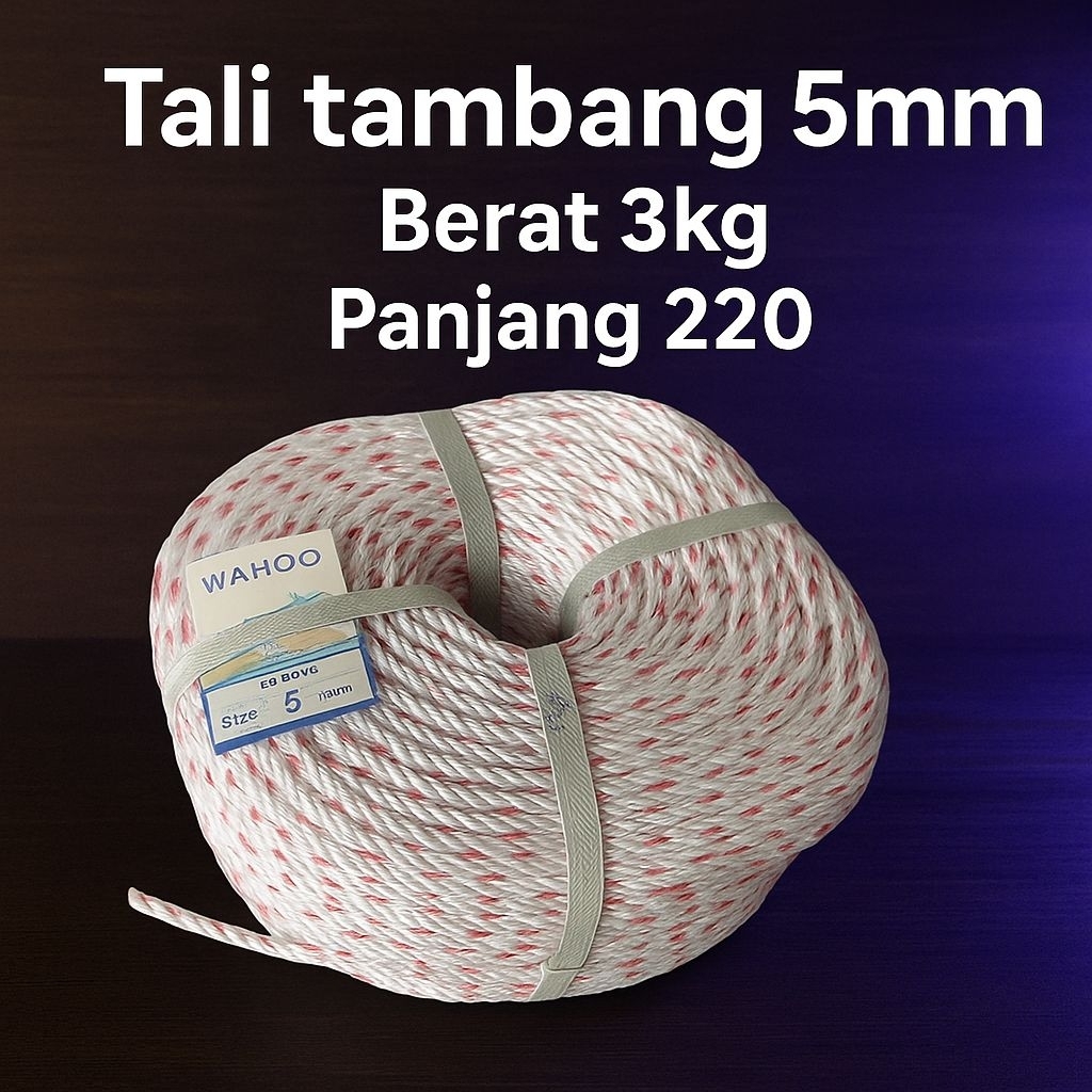 

Tali Tambang Plastik PP WAHO PPD 5mm – Kuat, Ringan, Awet