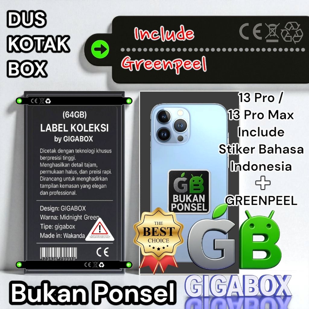 

(Best Choice) Dus | Kardus | Box 13 Pro / 13 Pro Max - Tampilan Bahasa Indonesia + Greenpeel