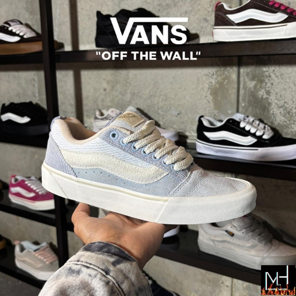 Vans Knu Skool Corduroy Denim Blue White Original 100%