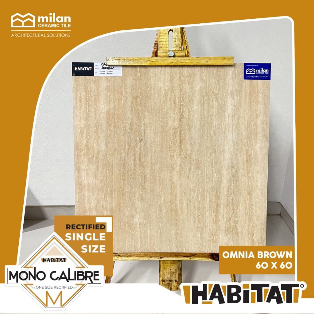 keramik cutting 60x60 Omnia brown glossy brand habitat