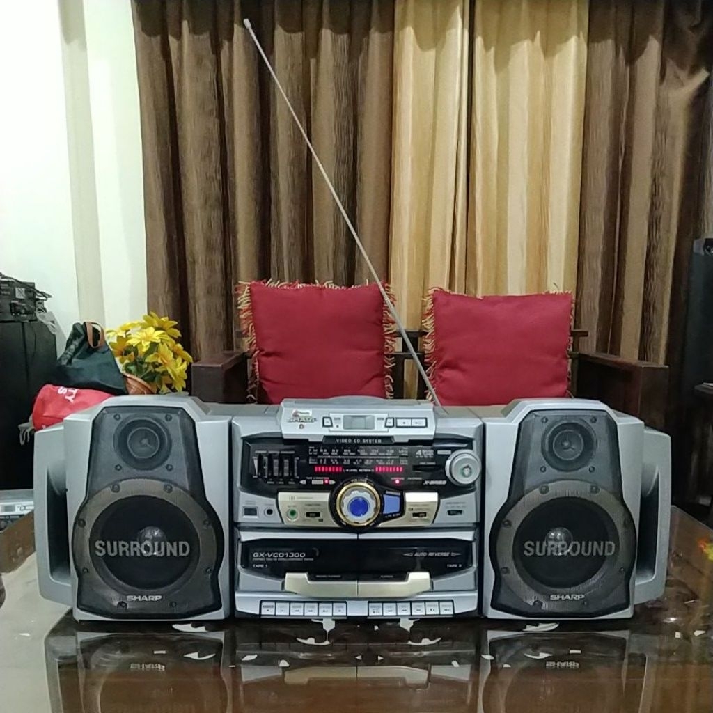 Radio Tape VCD Compo, Sharp GX-VCD1300 Surround Portable Video CD Stereo Component System, Original,