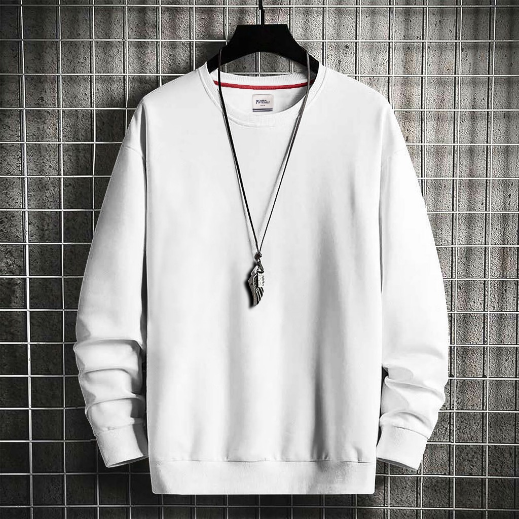Fortklass Sweater Polos Sweater Flece Pria Lengan Panjang / Sweatshirt unisex / Crewneck Pria