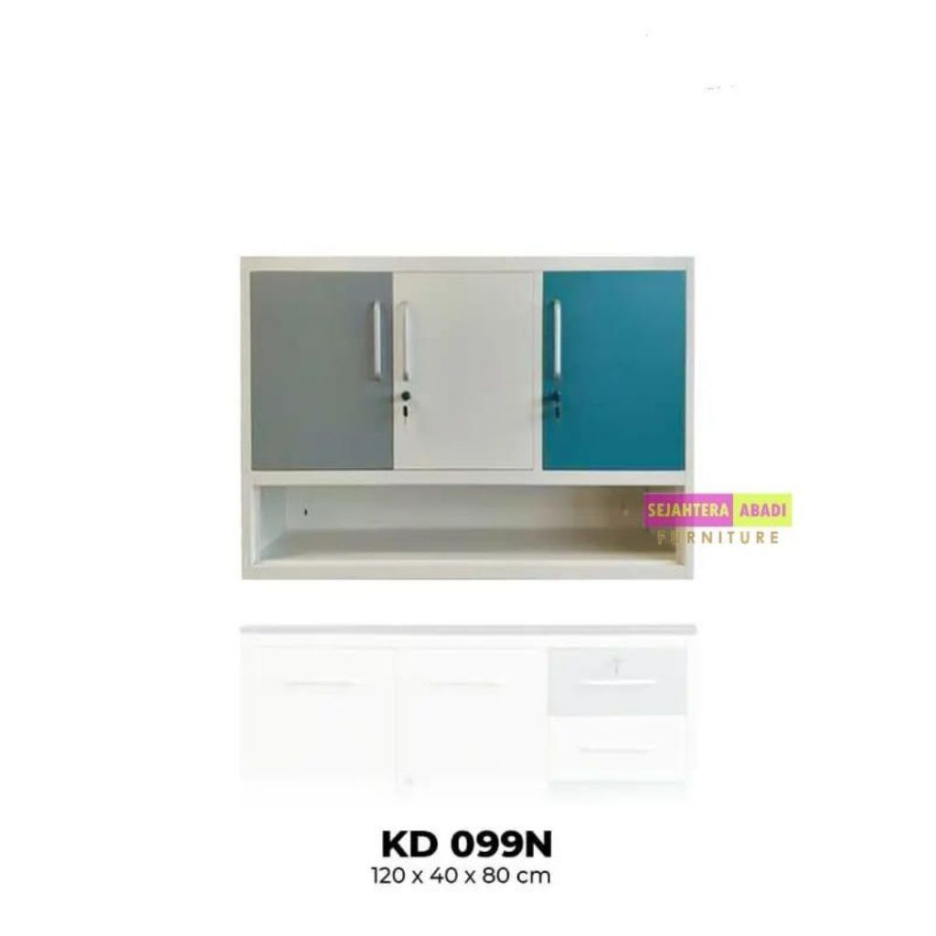 kitchen set besi atas 3 pintu inf KD 099N rak dapur gantung minimalis rak serbaguna rak buku rak per