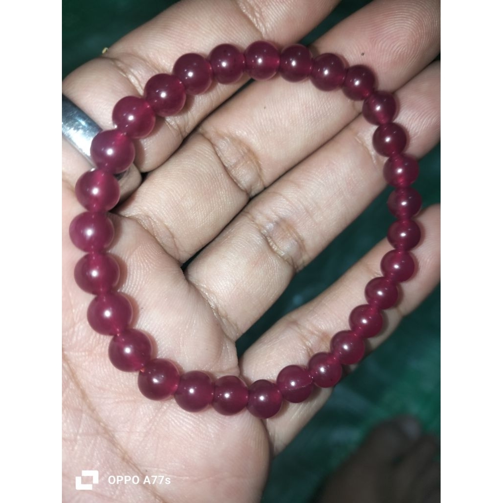 gelang batu giok merah lawasan antik.