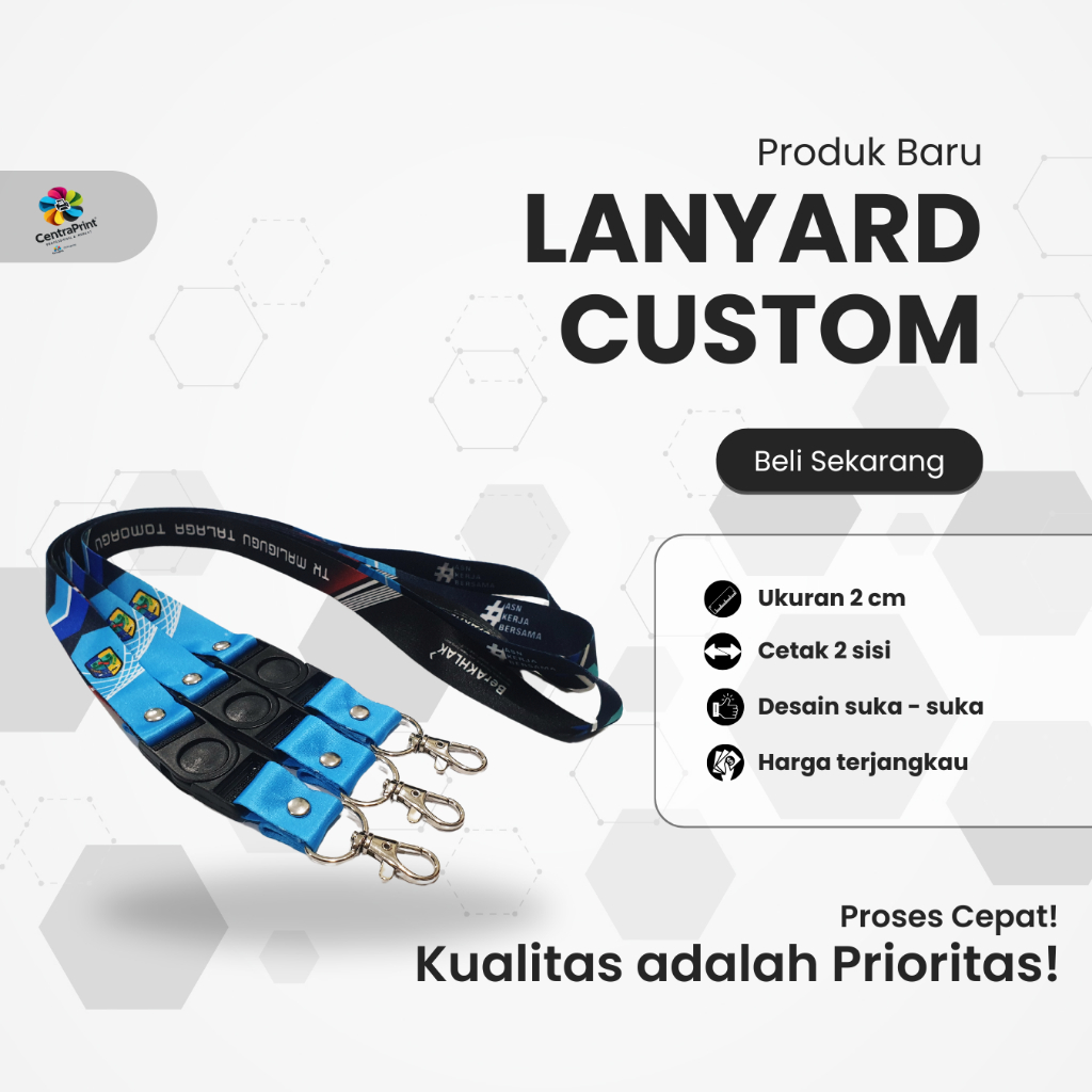 

Lanyard Custom Desain Bebas Hasil Keren