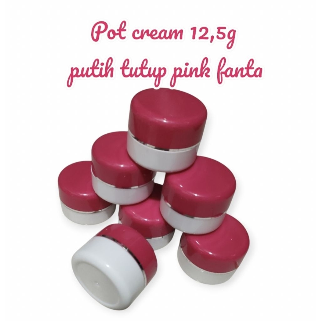 pot cream 12, 5 g putih tutup pink fanta