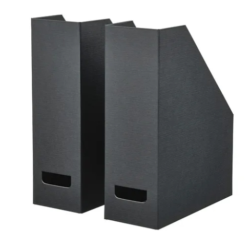 

[IKEA] [PROMO] [COD] FJÄDERHARV File majalah / tempat penyimpanan surat atau majalah, antrasit dan putih isi 2