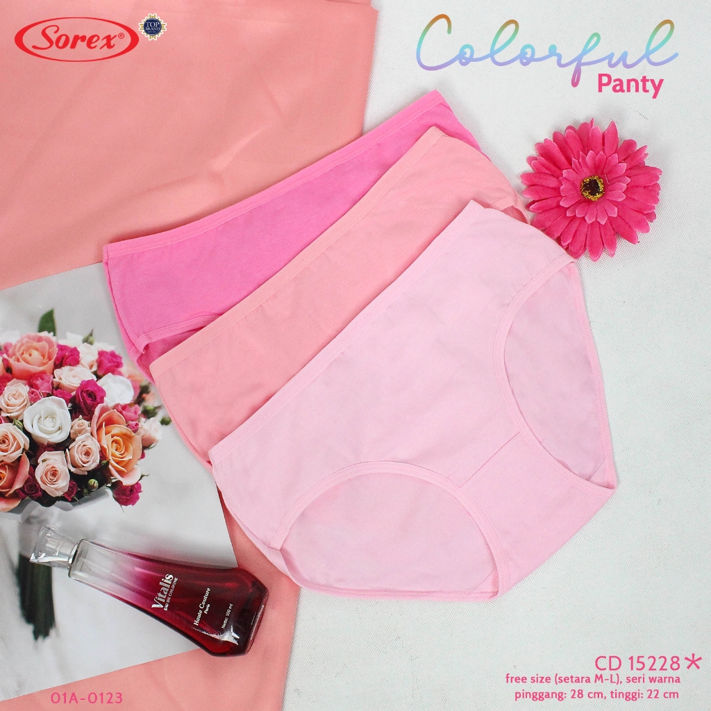 3 CD SOREX 15228 - Celana Dalam Wanita - Cutting MIDI - DEWASA - REMAJA PUTRI