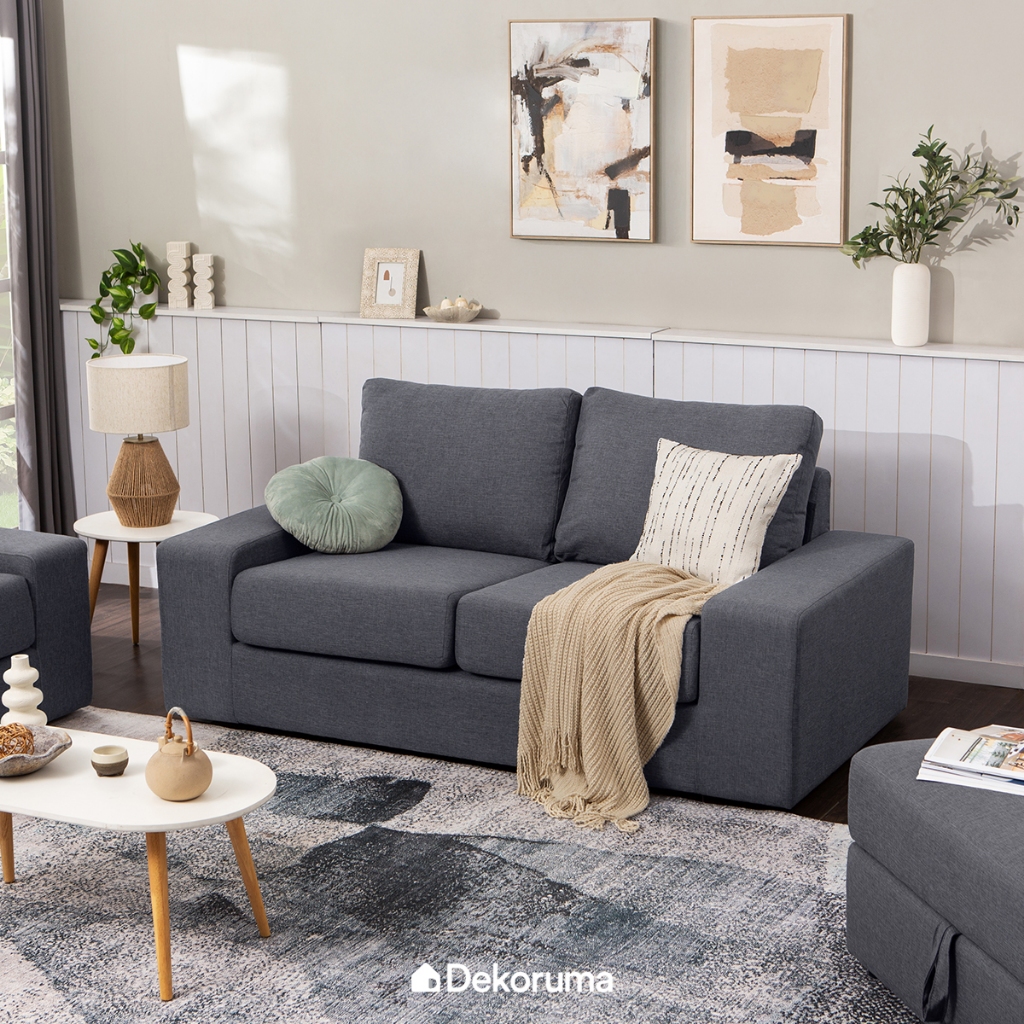 Dekoruma Michi Sofa 2 Seater Scandinavian / Kursi Sofa Ruang Tamu Minimalis Modern 2 Dudukan Kain