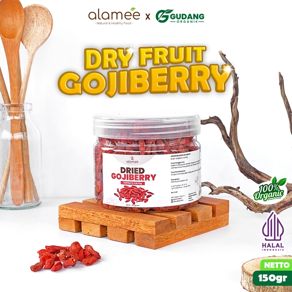 

ALAMEE Gojiberry Kering Cemilan Buah Sehat Rendah Kalori Dried Gojiberry Buah Kici Kering 150gr