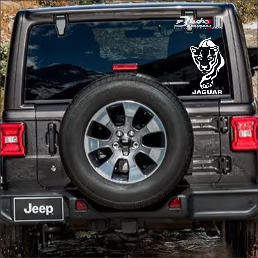 Blighoo - Cutting Sticker Kaca Mobil Jaguar Phanter Keren Stiker Mobil Macan Harimasu Tiger Friends