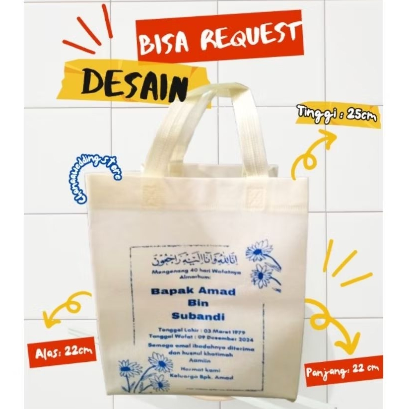 Tas Haul Tas Tahlil Tas Tasyakuran Tas berkat Tas Sablon Tas Spundbond goodiebag jumbo