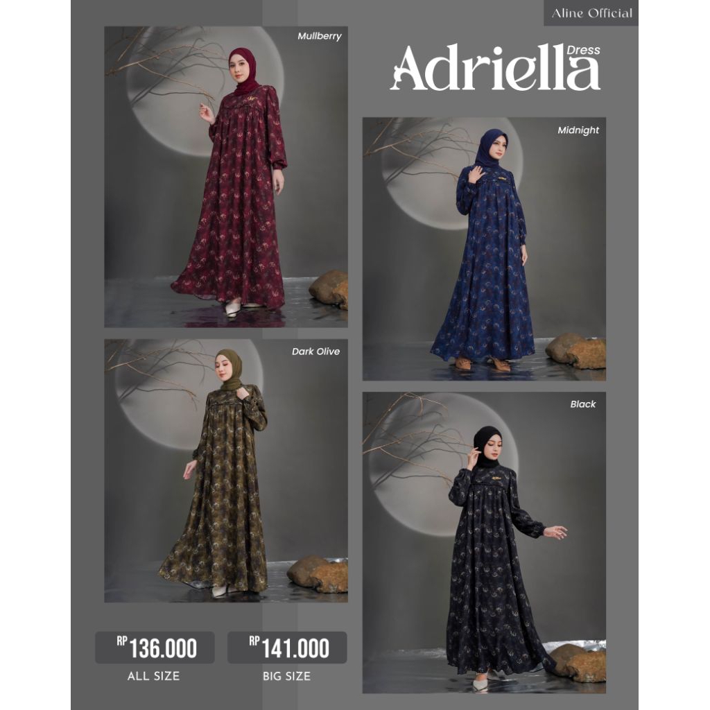 Adriella Dress Gamis Rayon By Aline Official