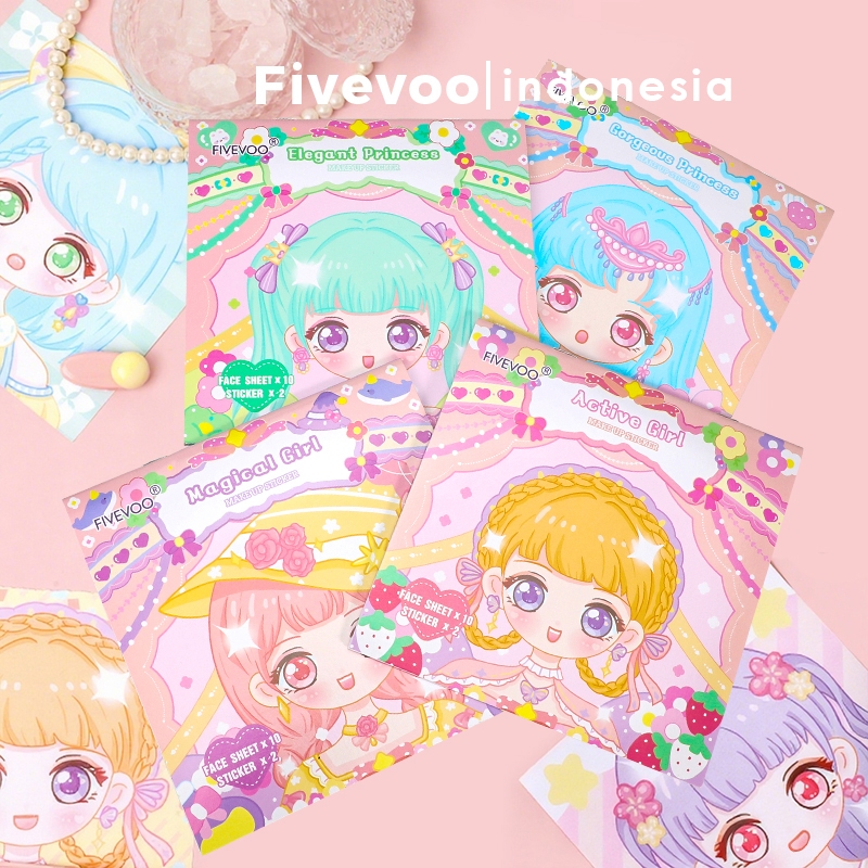 

FIVEVOO 2025 New Stiker Book Mainan/Makeup Diy Princess Sticker/ Buku Stiker Anak/ Buku stiker bermain