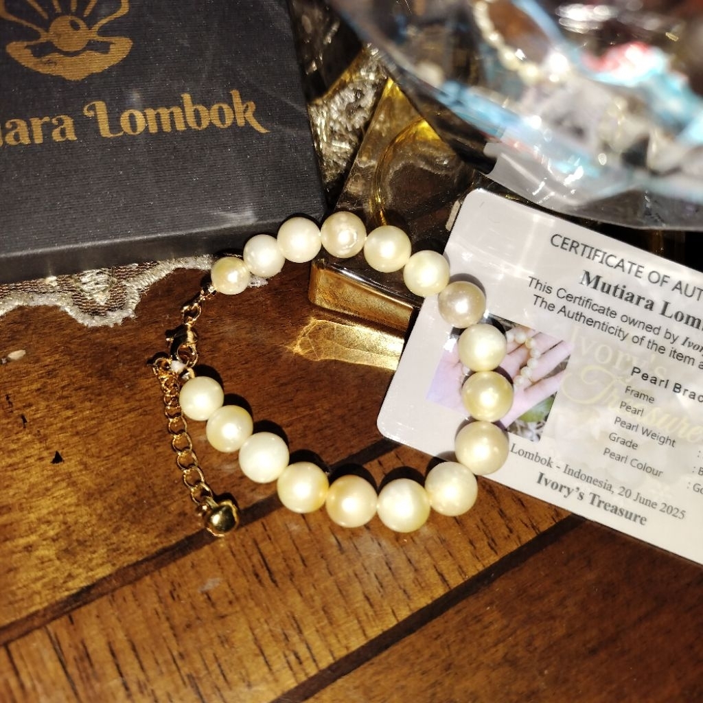 Pearl Bracelet, Gelang Mutiara Asli Lombok Bersertifikat