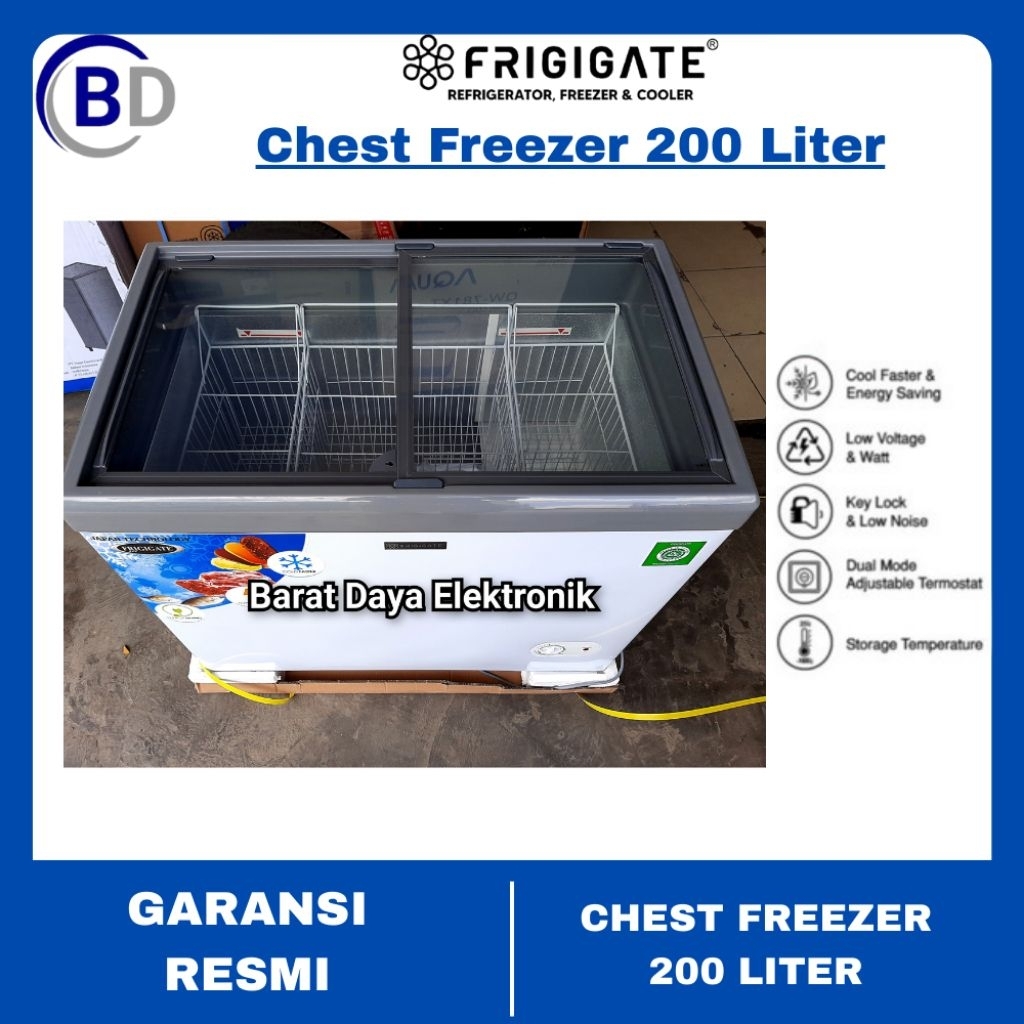 Chest Freezer Frigigate F-210 200 Liter Freezer Sliding Es Krim