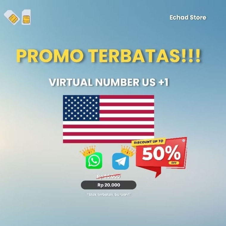 NOMOR LUAR NEGERI US TELEGRAM WHATSAPP - Echad Store