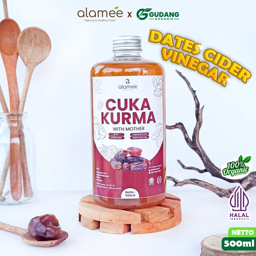 

ALAMEE Cuka Kurma With Mother Original Dates Cider Vinegar Fermentasi Probiotik Herbal 500ml