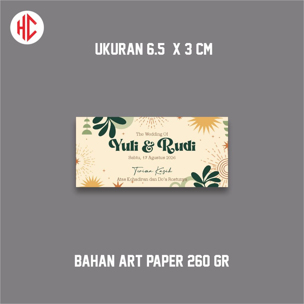 Kartu Ucapan/Souvenir Terimakasih Pernikahan Terbaru, Bisa Custom