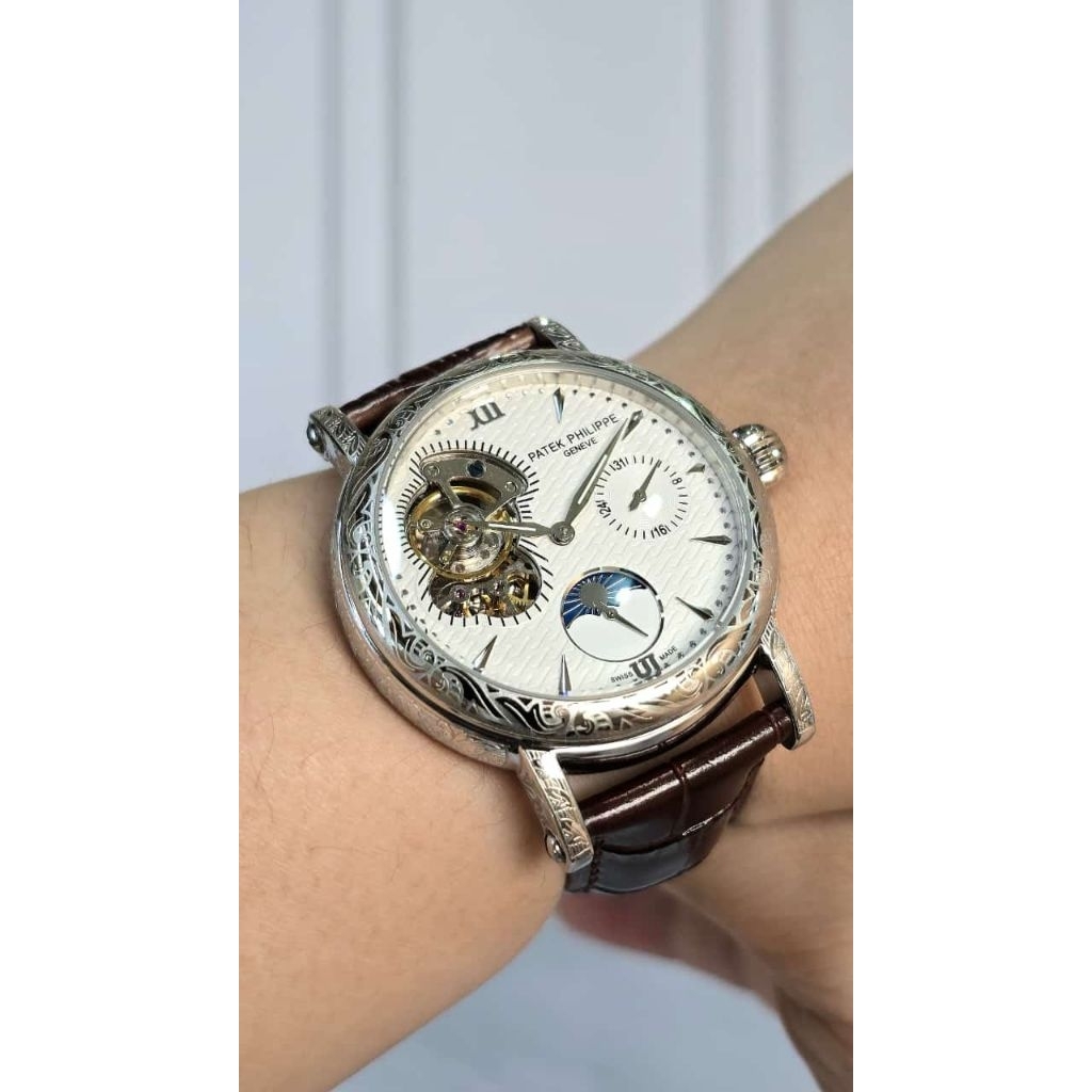 Jam tangan moon phase tato tatto PP automatic
