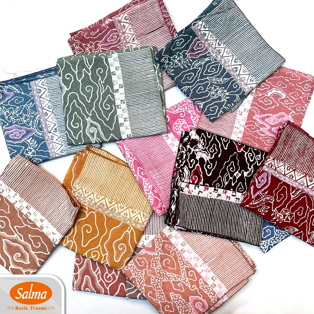 Syal Batik Motif Mega Mendung Bahan Dobby Ukuran 162x34 cm