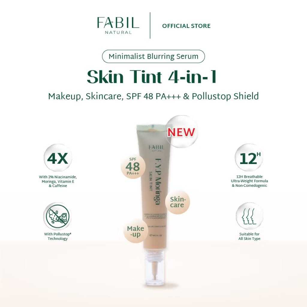 ❤️ MEMEY ❤️ FABIL FYP Moringa Skin Tint | Tinted Sunscreen 4-in-1 30gr