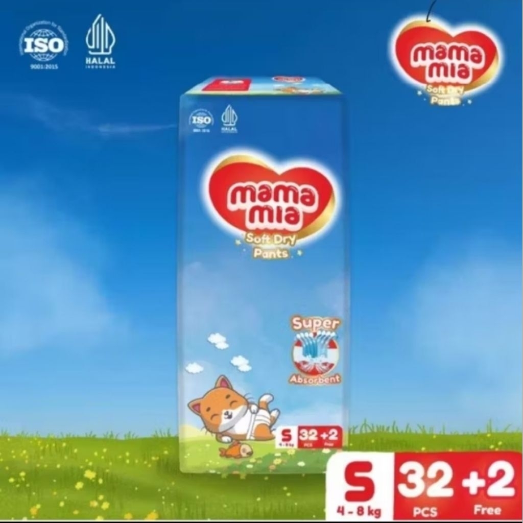 MAMAMIA Baby Pants S 32+2 Popok Premium