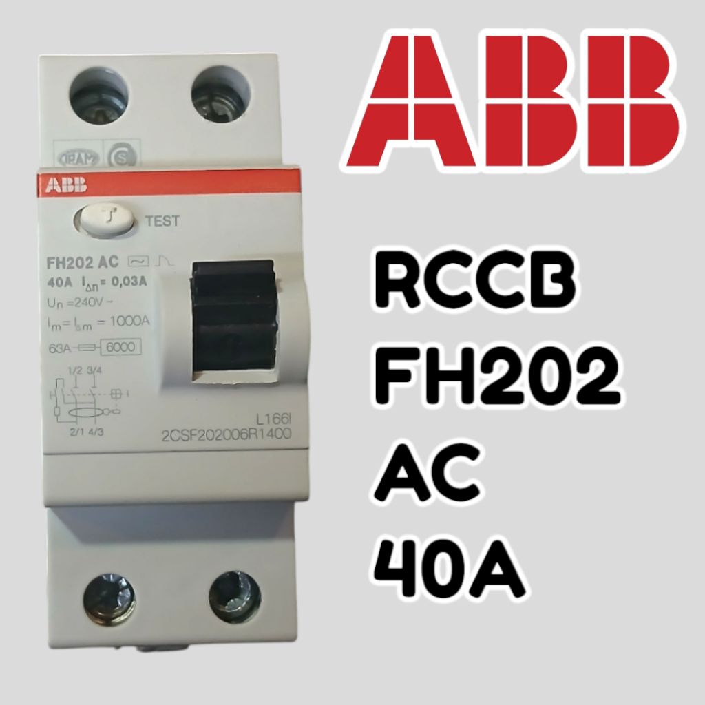 RCCB/ELCB MERK ABB TIPE FH202 AC 40 A