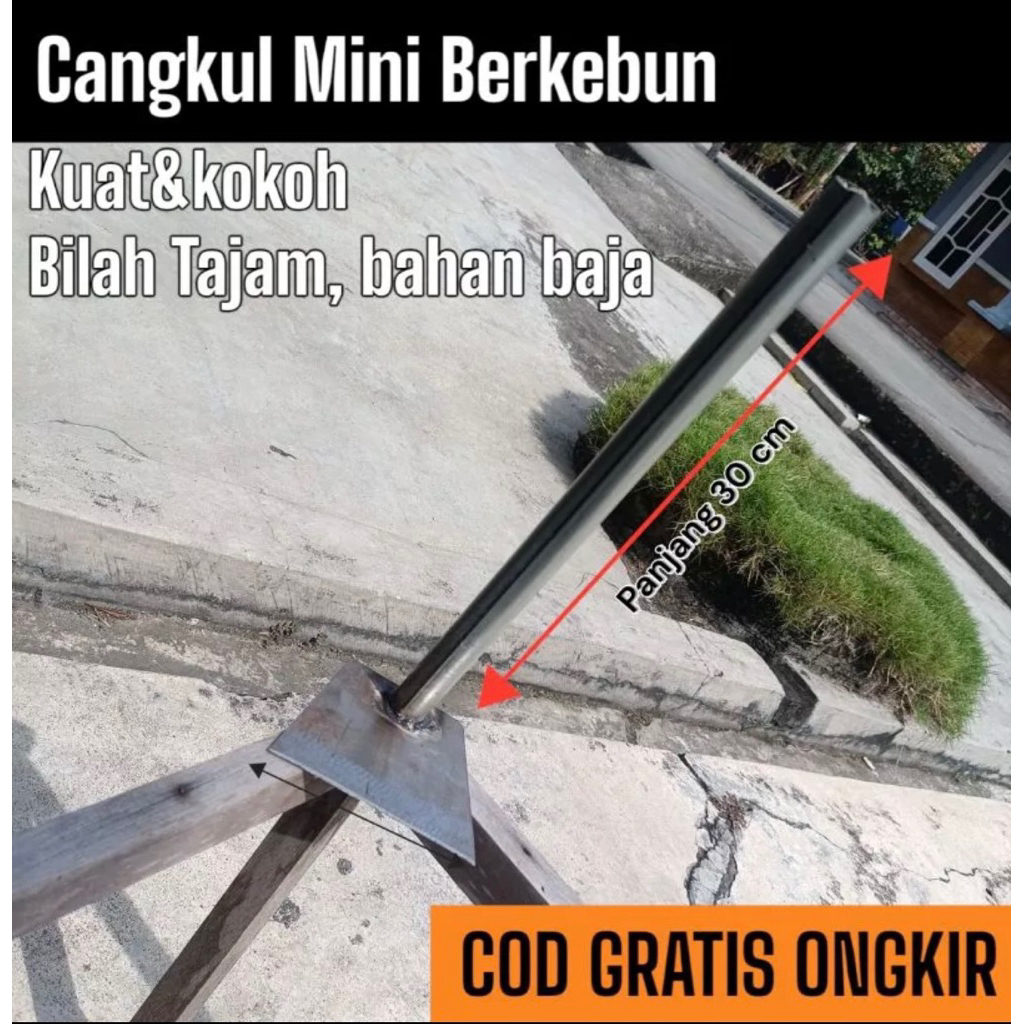 Cangkul Mini Berkebun Full Besi Siap Pakai - Cangkul Garuk Rumput - Cangkul Rumput Halaman - Cangkul