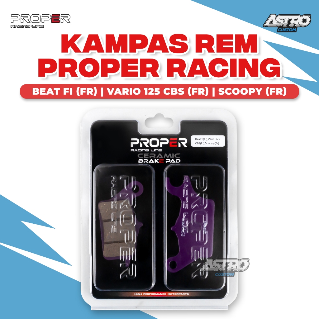 Proper Kampas Rem Depan Vario 125 CBS Beat Fi Scoopy Fi ESP Break Disk Pad Front Racing Line
